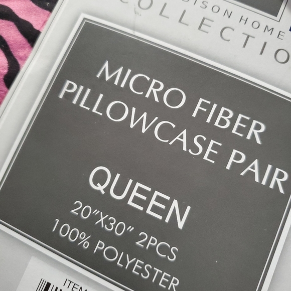 Pillowcase set  20x30  pink black - Picture 2 of 3